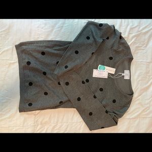 NWT grey polka dot sweater
